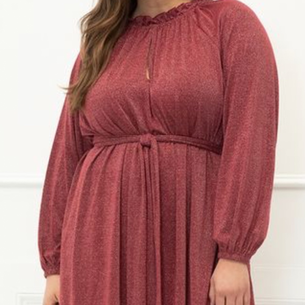 ELOQUII Elements Tie Waist Easy Dress